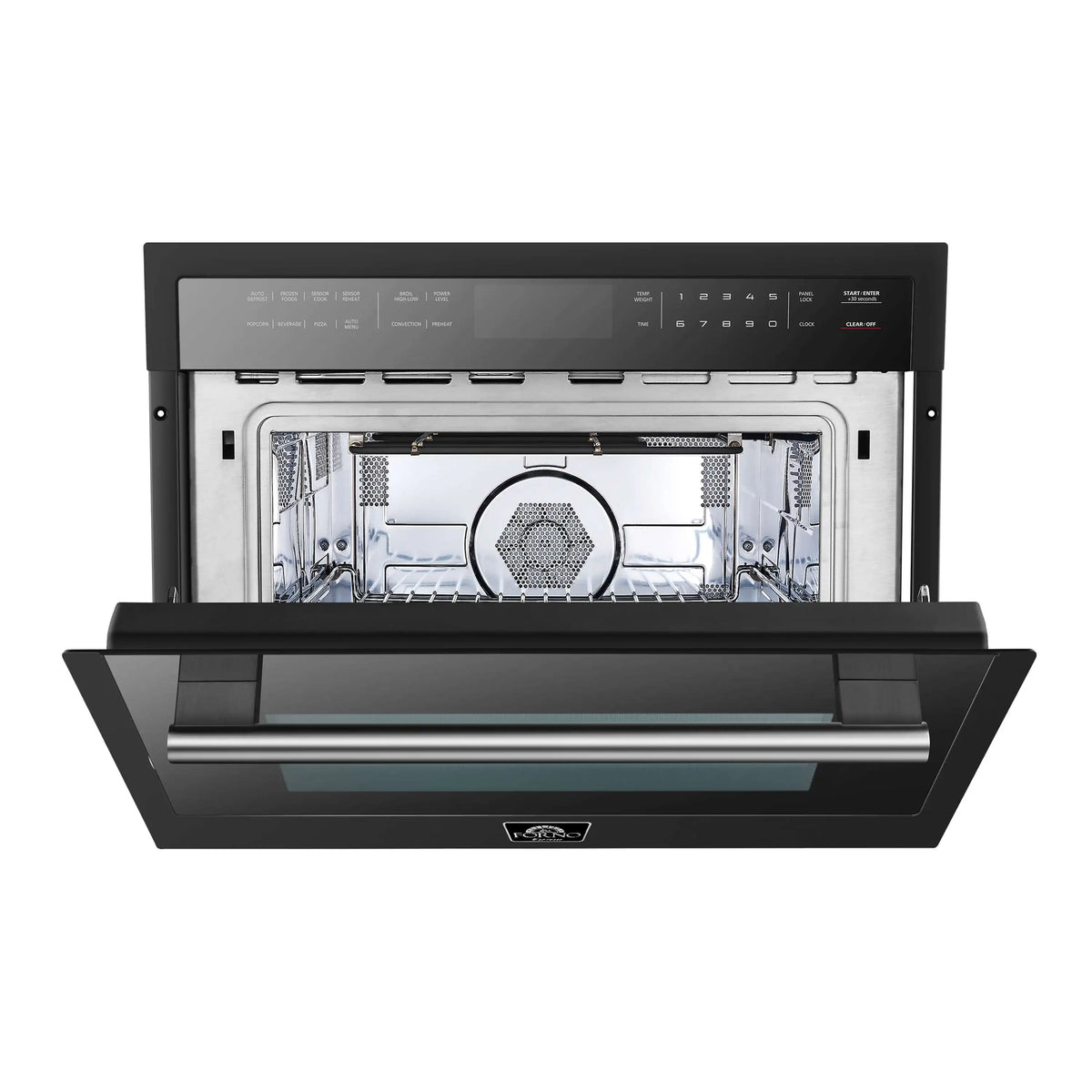 Forno 5-Piece Appliance Package - 30-Inch Inducton Range, Under Cabinet Range Hood, Refrigerator, Dishwasher, and 24-Inch Microwave Oven in Black with Stainless Steel Trim - APR5-905-30BLK-MWO24