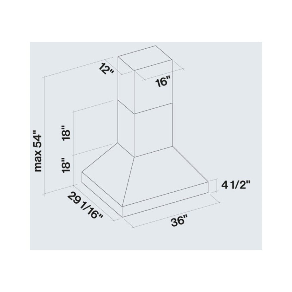 Falmec Pyramid Pro 36 In.1000 Cfm Island Mount Range Hood in Stainless Steel - Fpdpr36i9ss-3