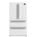 Forno Espresso Moena 36-inch 19.2 Cu.ft French Door Refrigerator in White with Stainless Steel Handle  -  FFRBI1820-36WHT