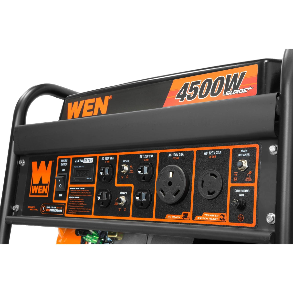 WEN 4500-Watt 212cc Transfer Switch and RV-Ready Portable Generator - GN4500