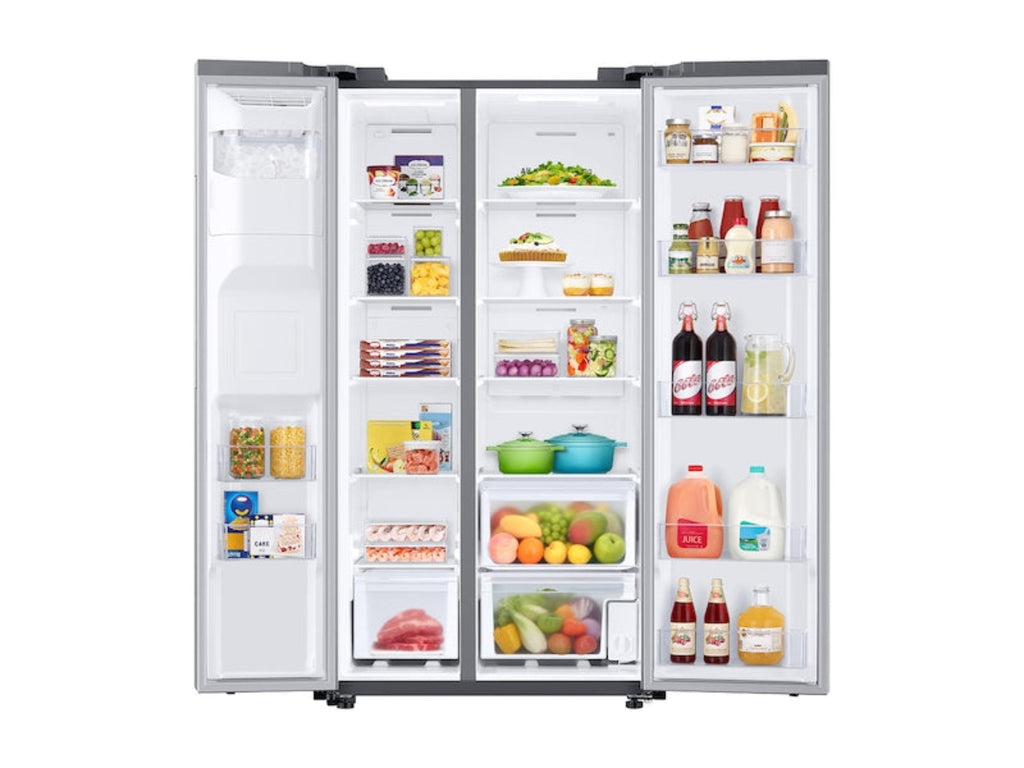 SAMSUNG 36" 27.4 cu. ft. Standard Depth Side-by-Side Refrigerator in Fingerprint Resistant Stainless Steel with Ice Maker - RS27T5200SR/AA