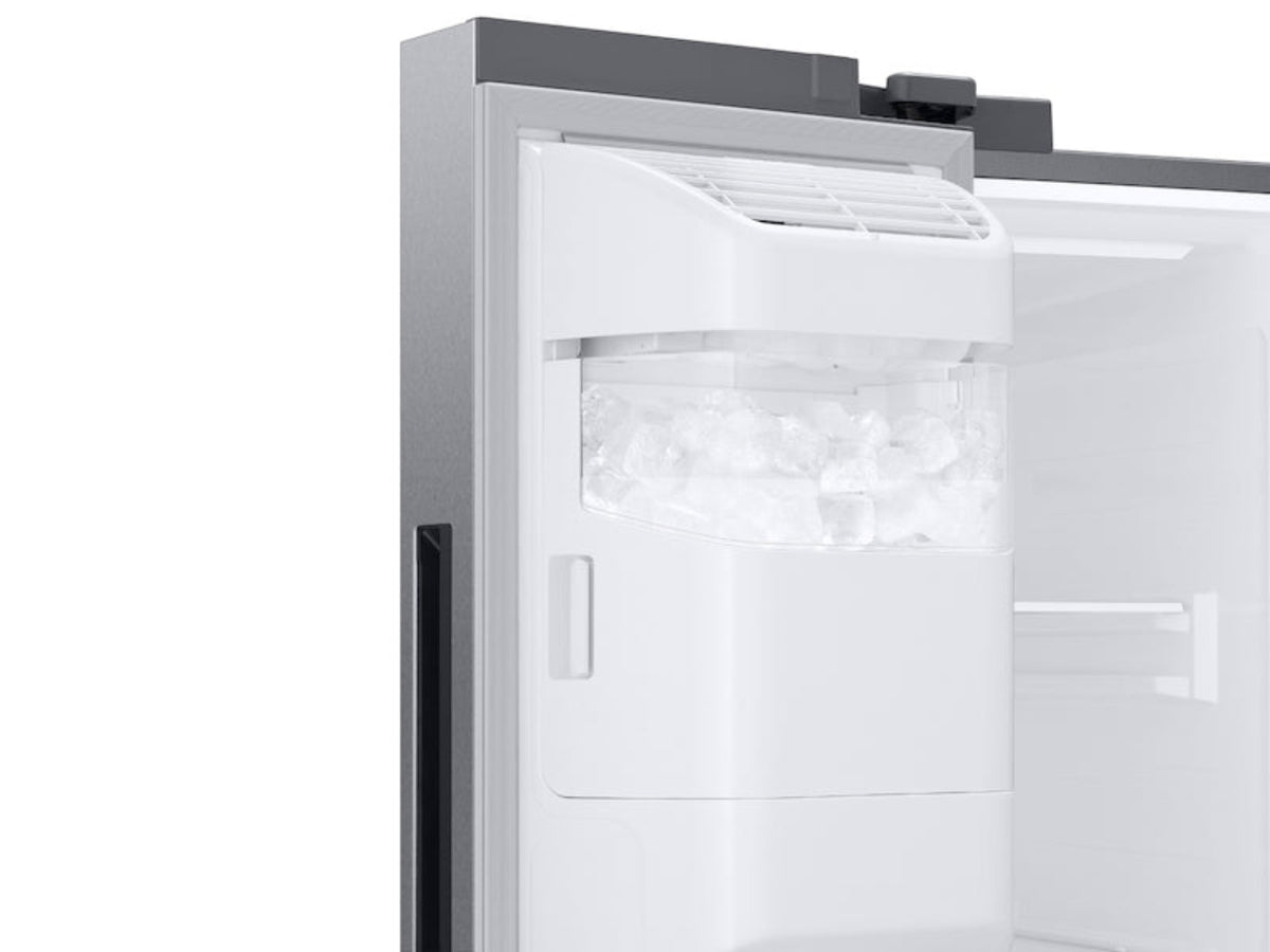 SAMSUNG 36" 26.7 cu. ft. Standard Depth Large Capacity Side-by-Side Refrigerator with Touch Screen Family Hub in Stainless Steel - RS27T5561SR/AA