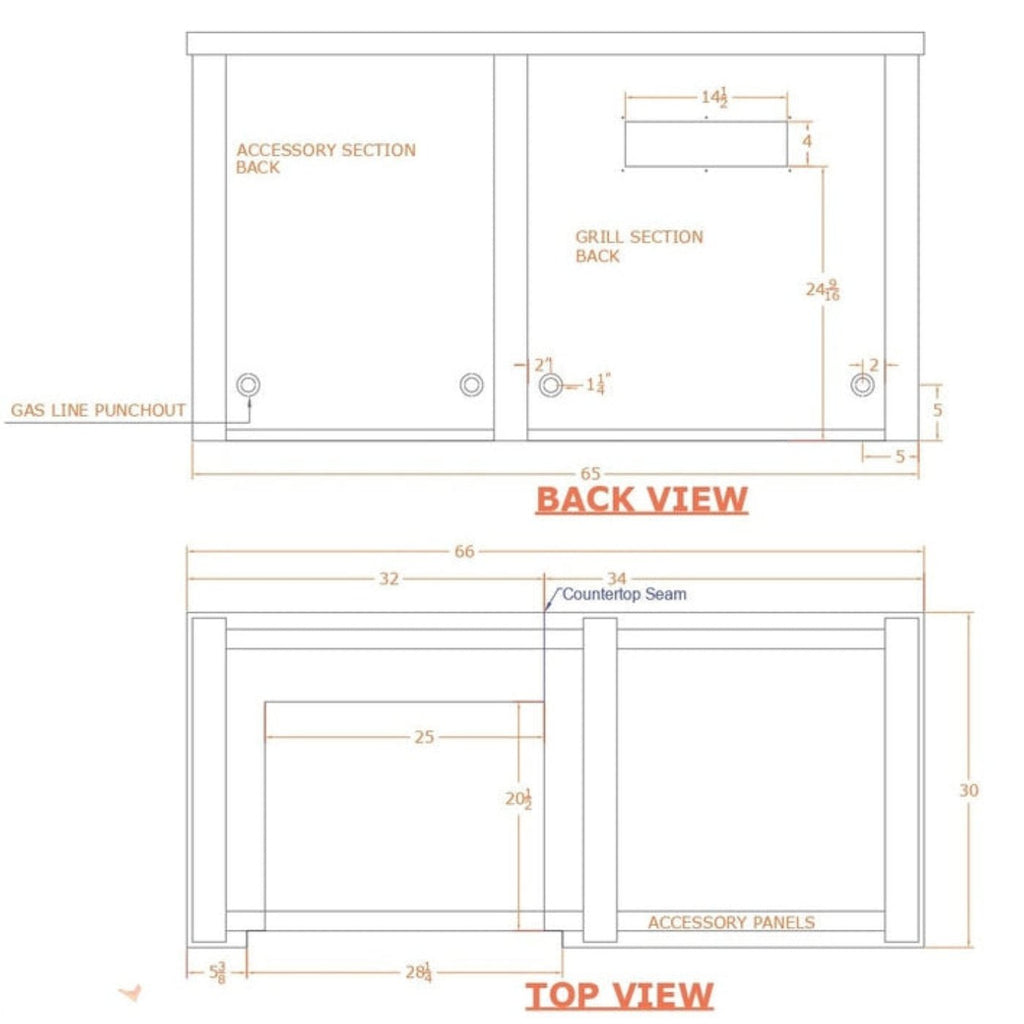 Haven Outdoor 72" Kitchen Island w/ Grill, Fridge & Doors - HCOY96REF-AB-LP