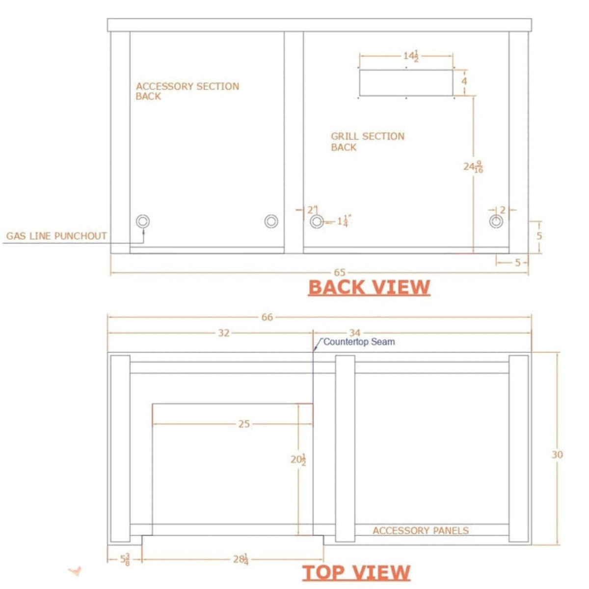 Haven Outdoor 72" Kitchen Island w/ Grill, Fridge & Doors - HCOY96REF-AB-LP