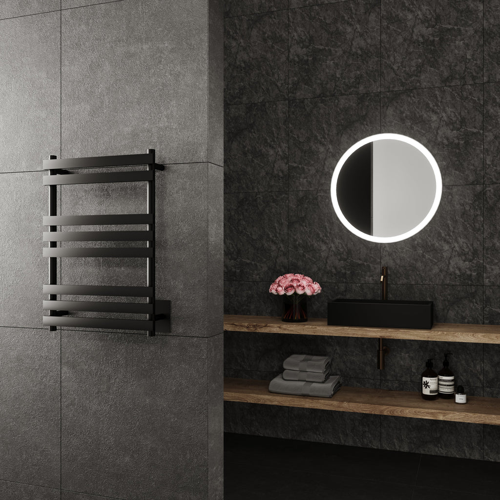 Paris Mirror Hemera Wall Mounted Electric Towel Warmer in Black - HEMEBLK08
