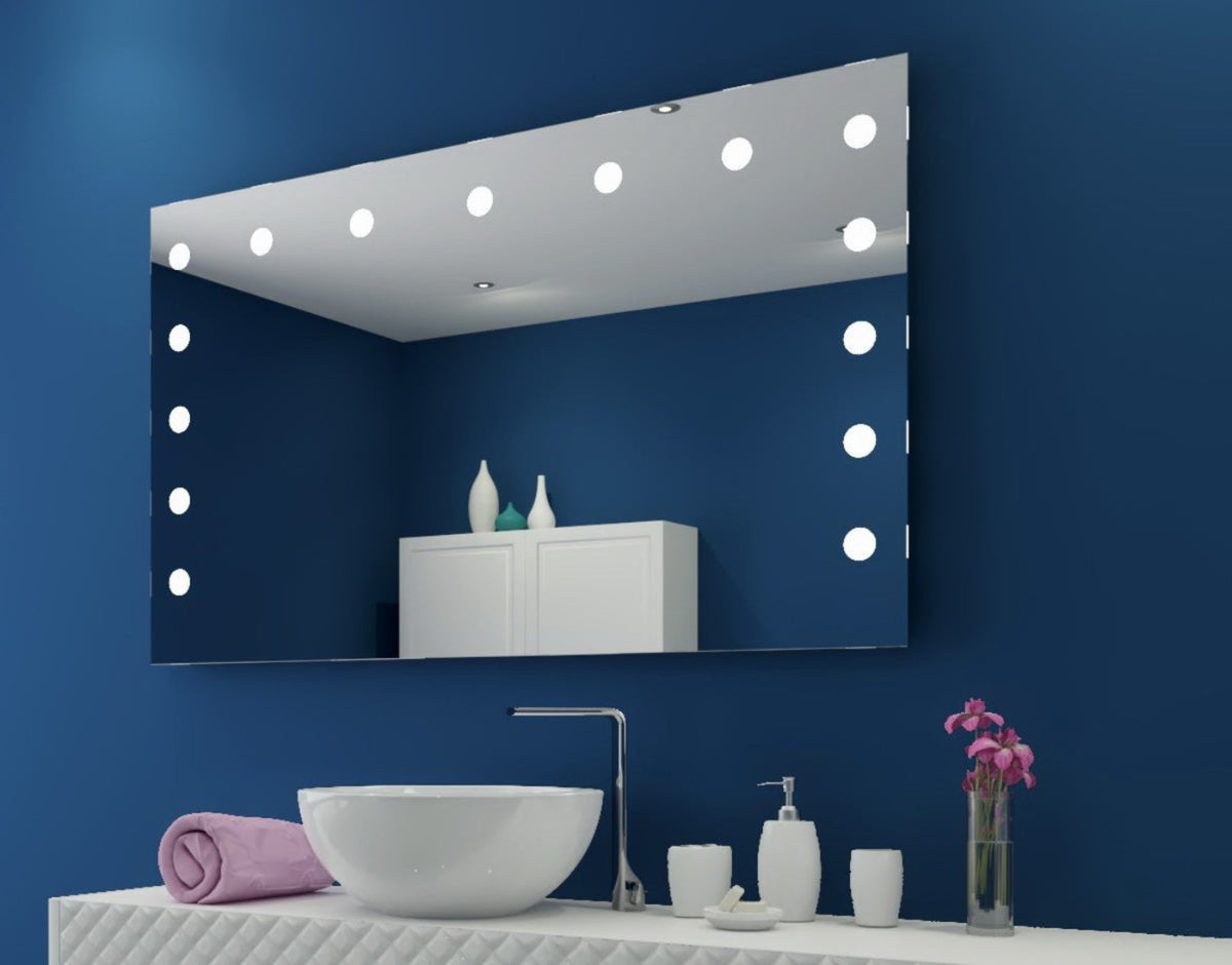 Paris Mirror 60" x 36" Rectangle Hollywood Illuminated Mirror 6000K - HOLLX60366000
