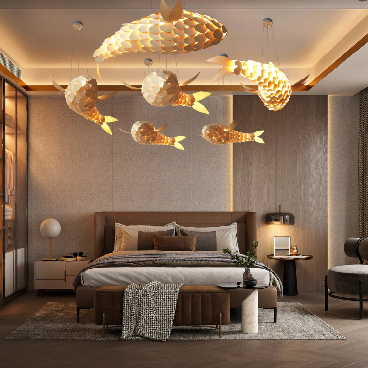 Handcrafted Fish-Shaped Chandelier