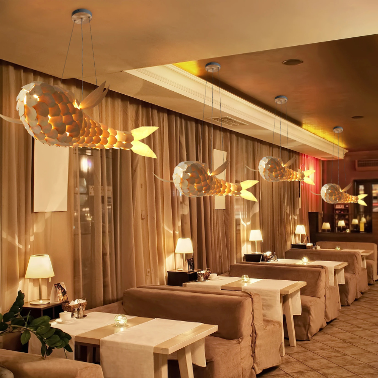 Handcrafted Fish-Shaped Chandelier