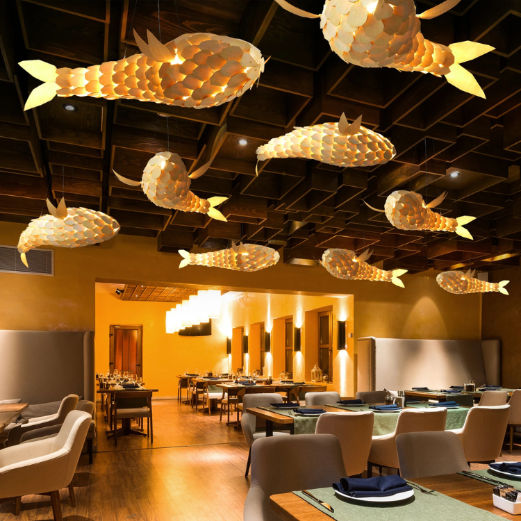 Handcrafted Fish-Shaped Chandelier