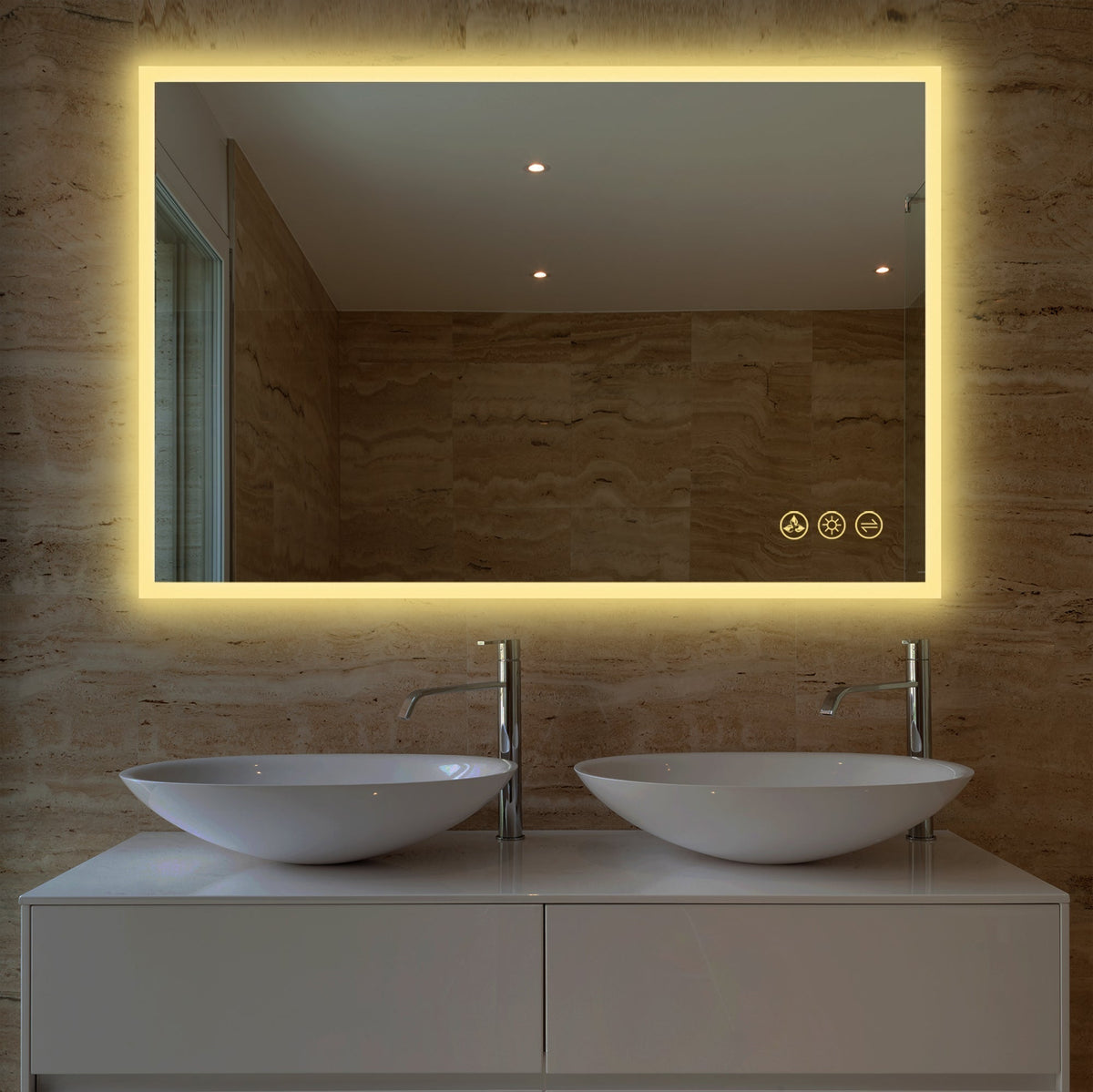 Blossom Beta 48″x36″ LED Mirror with Frosted Sides
