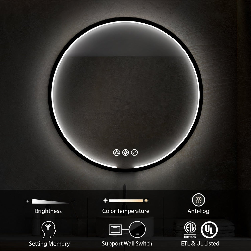 Blossom Oskar 36 Inch Round LED Mirror - LED M7 R36 MB