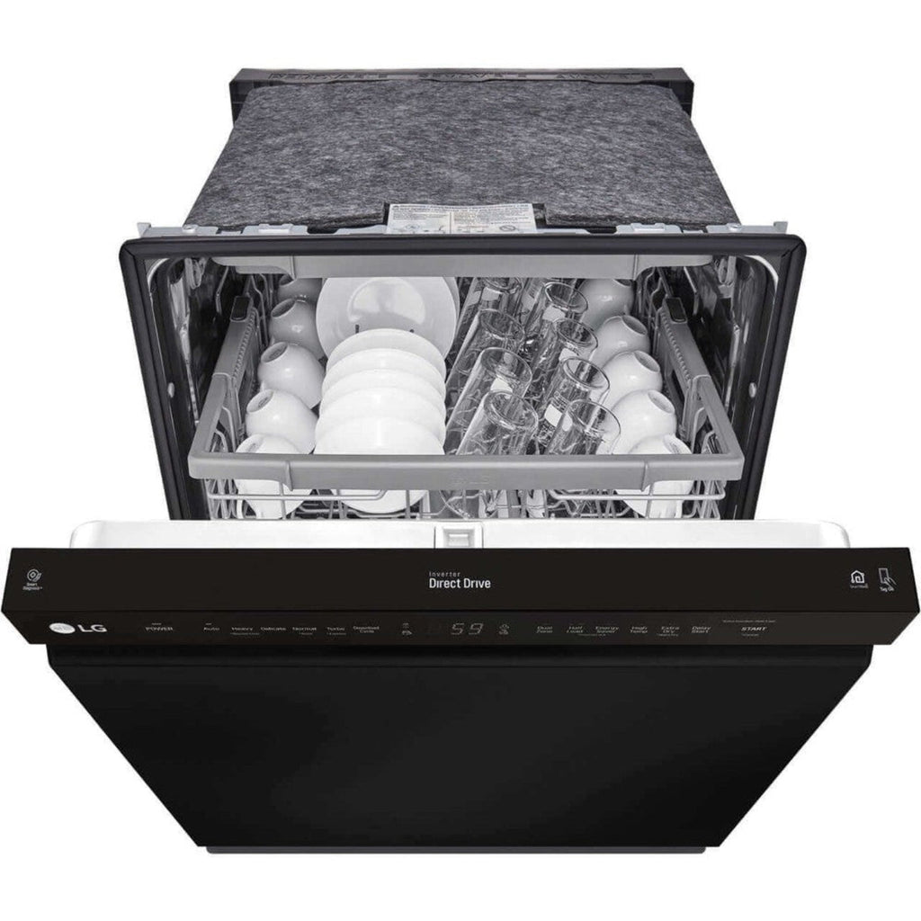 LG 24 in. Front Control Dishwasher with QuadWash and 3rd Rack in Smooth Black (LDFN4542B)
