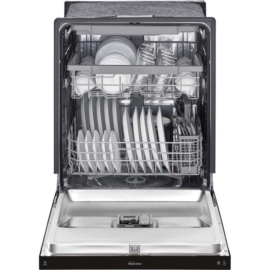 LG 24 in. Front Control Dishwasher with QuadWash and 3rd Rack in Smooth Black (LDFN4542B)