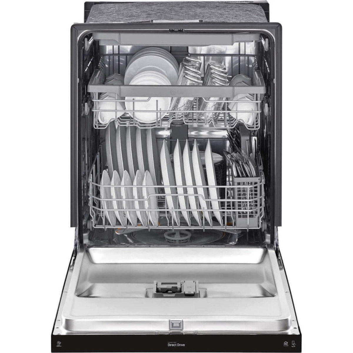 LG 24 in. Front Control Dishwasher with QuadWash and 3rd Rack in Smooth Black (LDFN4542B)