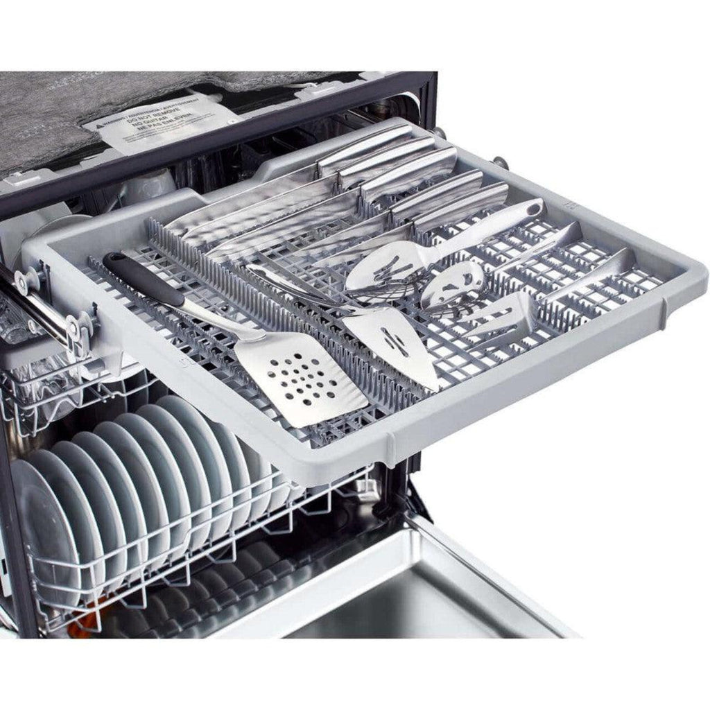 LG 24 in. Front Control Dishwasher with QuadWash and 3rd Rack in Smooth Black (LDFN4542B)