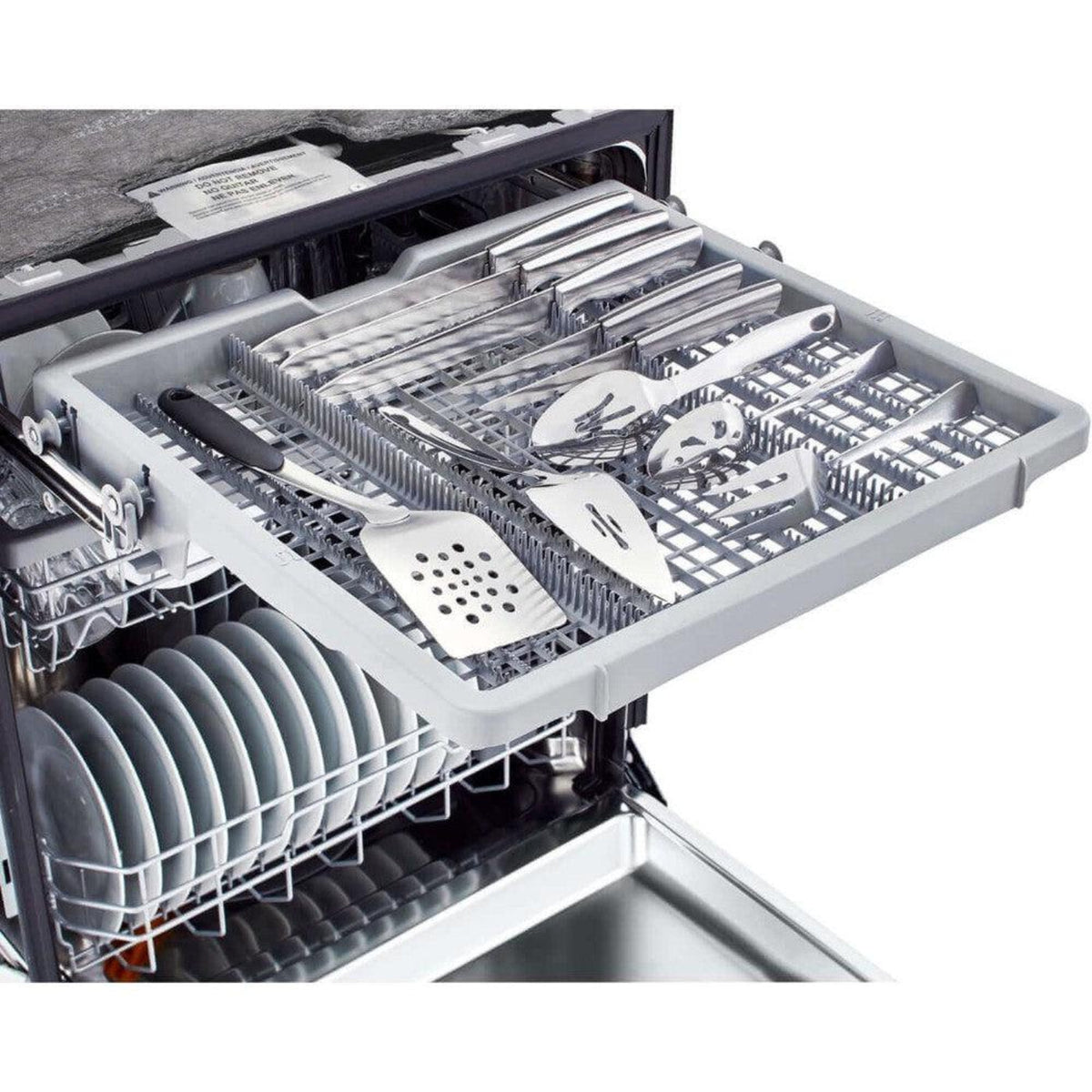 LG 24 in. Front Control Dishwasher with QuadWash and 3rd Rack in Smooth Black (LDFN4542B)