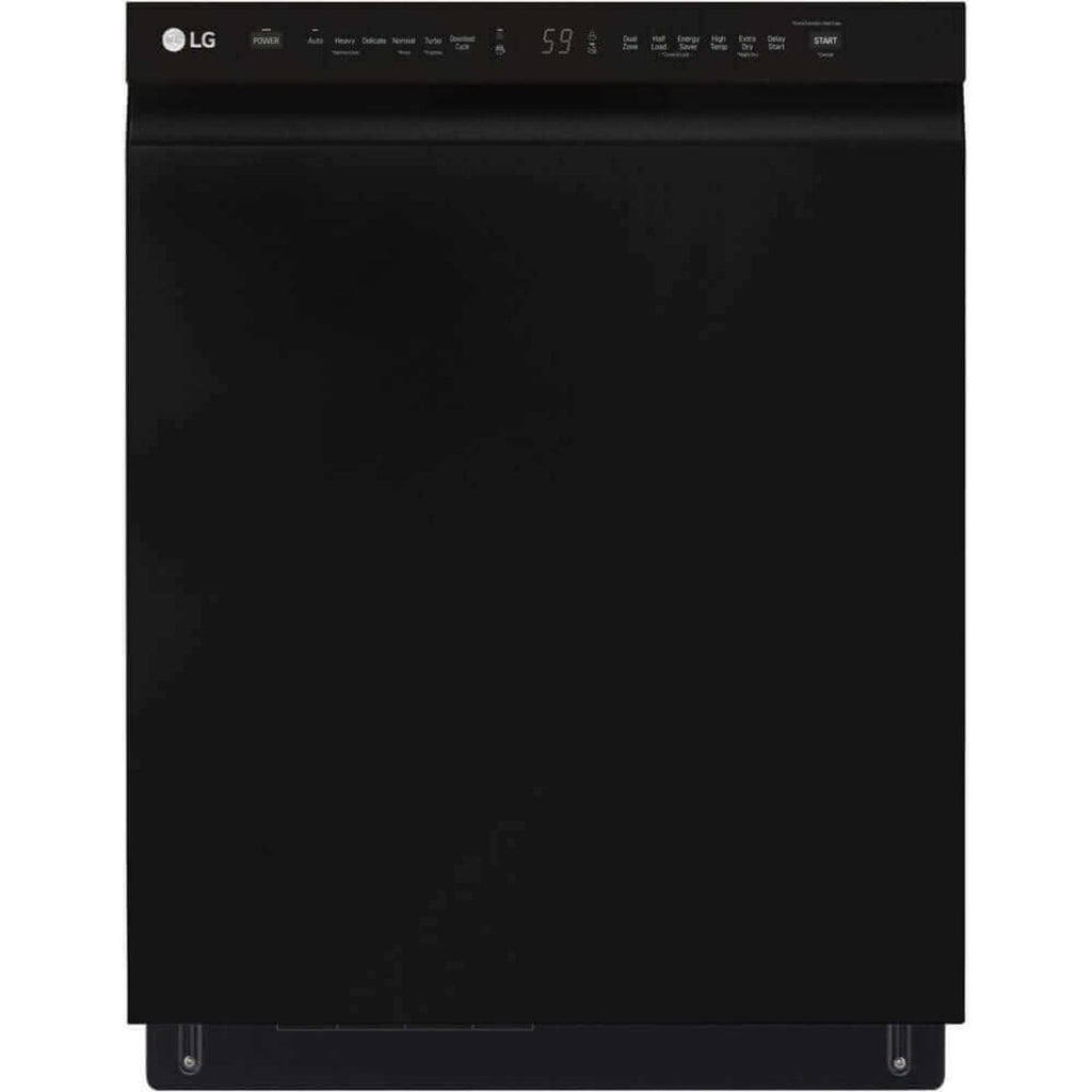 LG 24 in. Front Control Dishwasher with QuadWash and 3rd Rack in Smooth Black (LDFN4542B)