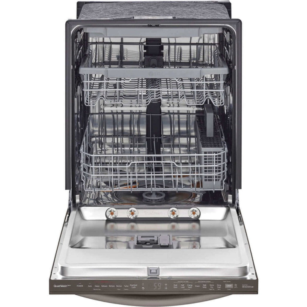 LG 24 in. Top Control Wi-Fi Enabled Dishwasher with TrueSteam and 3rd Rack in Black Stainless Steel (LDTS5552D)