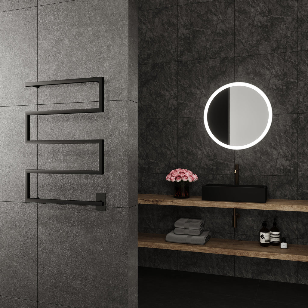 Paris Mirror Metis Wall Mounted Electric Towel Warmer in Black - METIBLK05