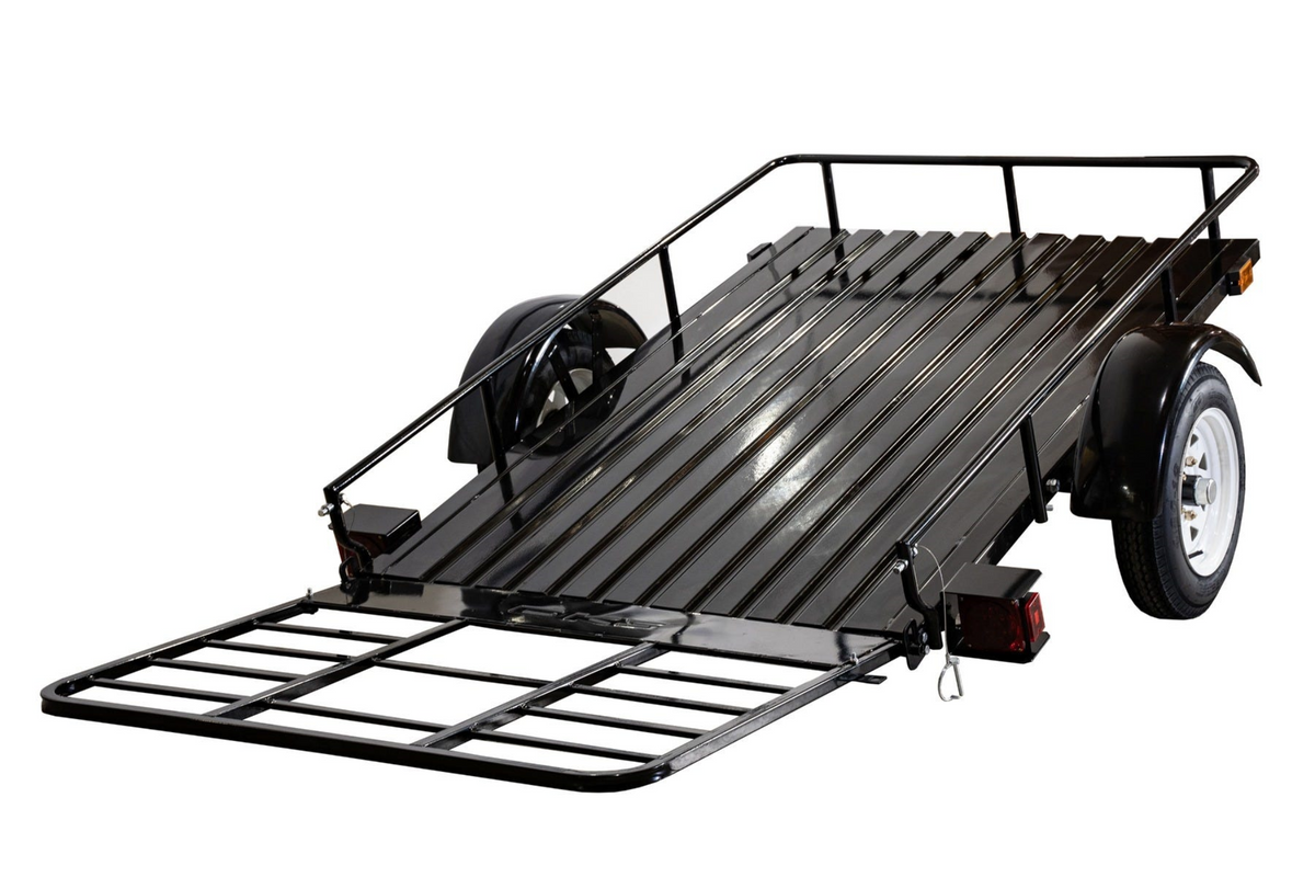 DK2 MMT4X6O Single Axle Open Rail Utility Trailer 4 ft. x 6 ft. 1295 lbs. Capacity Powder Coated Black New - MMT4X6O