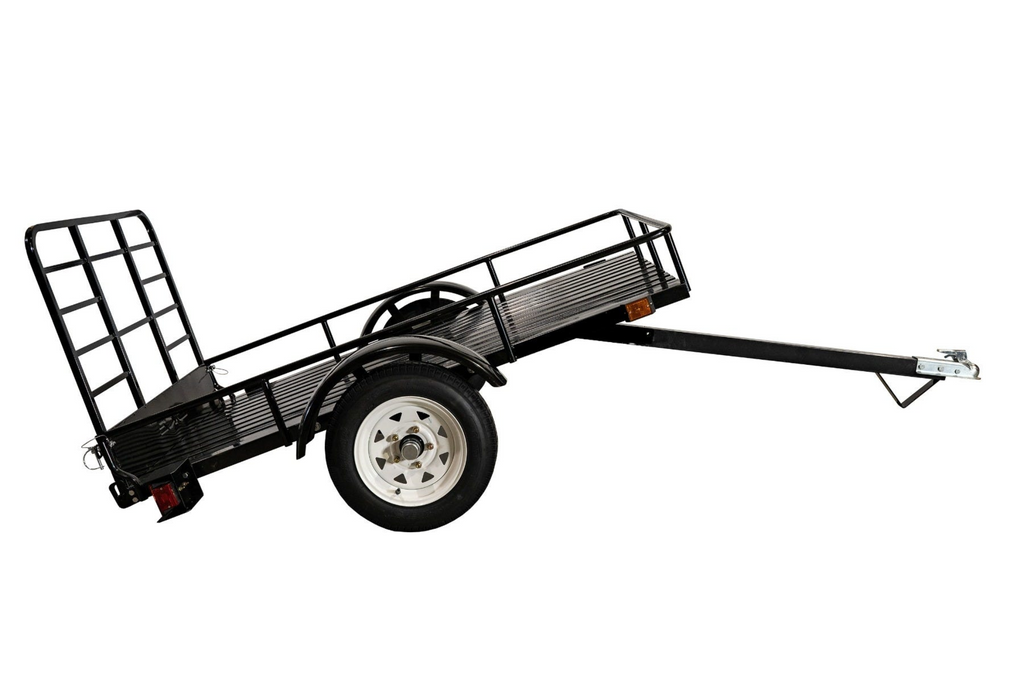 DK2 MMT4X6O Single Axle Open Rail Utility Trailer 4 ft. x 6 ft. 1295 lbs. Capacity Powder Coated Black New - MMT4X6O