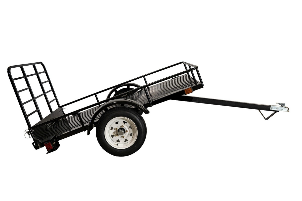 DK2 MMT4X6O Single Axle Open Rail Utility Trailer 4 ft. x 6 ft. 1295 lbs. Capacity Powder Coated Black New - MMT4X6O