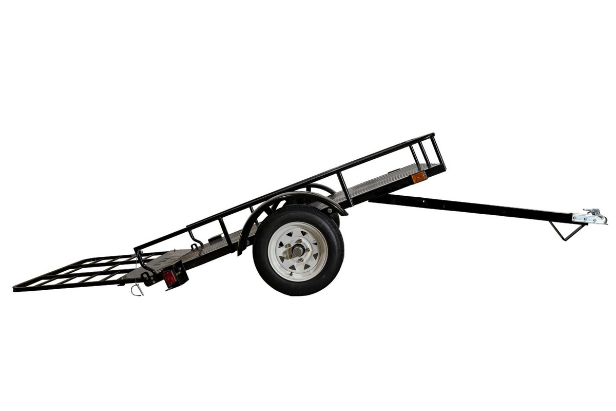 DK2 MMT4X6O Single Axle Open Rail Utility Trailer 4 ft. x 6 ft. 1295 lbs. Capacity Powder Coated Black New - MMT4X6O