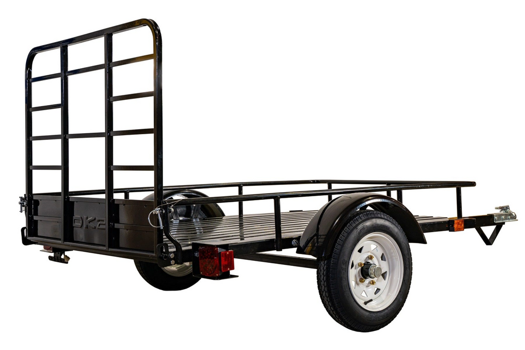 DK2 MMT4X6O Single Axle Open Rail Utility Trailer 4 ft. x 6 ft. 1295 lbs. Capacity Powder Coated Black New - MMT4X6O
