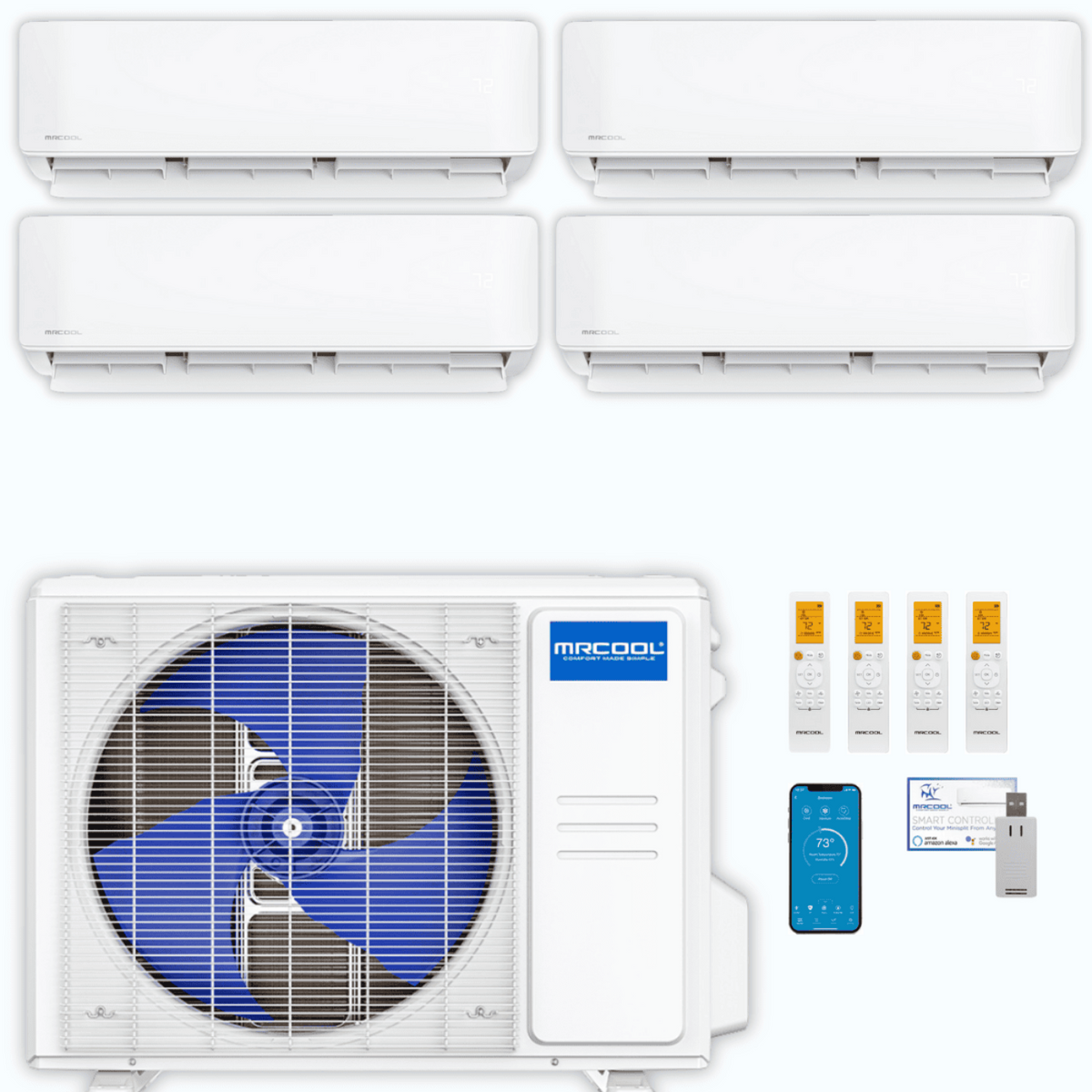 MRCOOL DIY 5th Gen 4-Zone 30,000 BTU Ductless Mini Split Air Conditioner & Heat Pump (6K+6K+6K+12K),  - DIY4-B-36HP