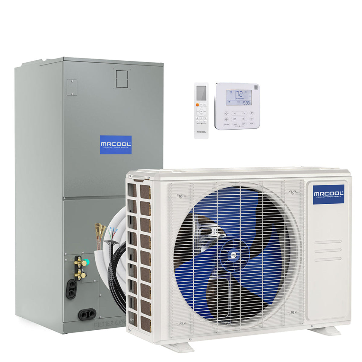 MRCOOL 36K BTU 18 SEER Ducted Air Handler and Condenser,  - CENTRAL-36-HP-230-00