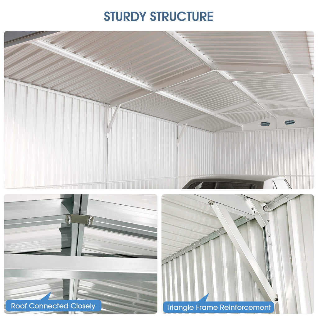 Chery Industrial [AS-IS] Metal Storage Shed 13'x20' D_DOUMS1320DG01