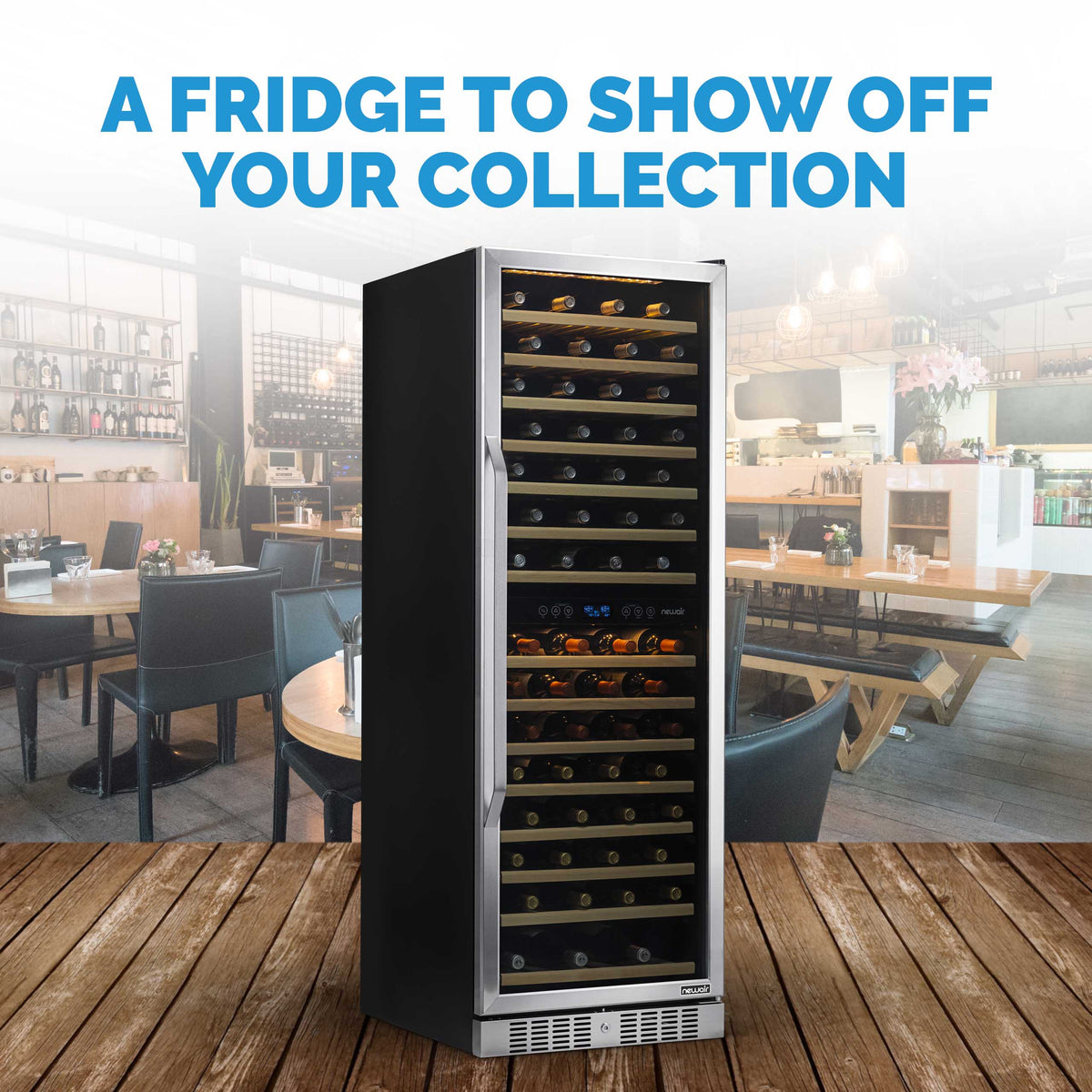 Newair - 27” 160-Bottle Dual-Zone Built-in/Freestanding Stainless Steel Wine Fridge (AWR-1600DB) - w/ Smooth Rolling Shelves