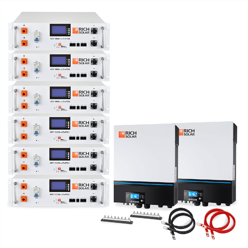 Off-Grid System Kit | 13,000W 120/240V Output, 48VDC(28.8kWh Alpha 5 Server Lithium Iron Phosphate Battery)
