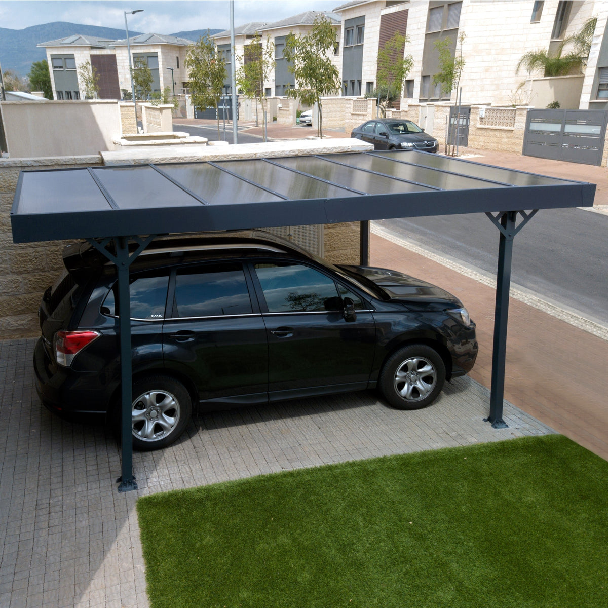 Palram - Canopia | Palma 5000 Carport/Patio Cover - Gray/Gray - 16X10x7 ft - HG9134