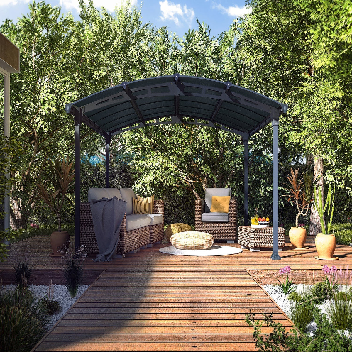Palram - Canopia | Tucson 4300 12x14 Ft Gazebo - Gray - HG9161