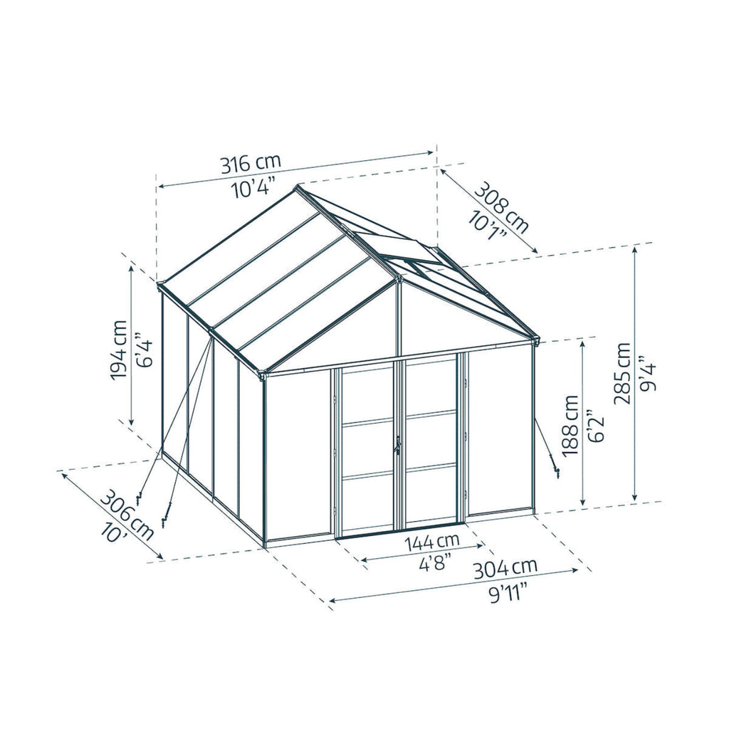 Palram - Canopia | Aria Greenhouse with Polycarbonate Glazing - HG5728