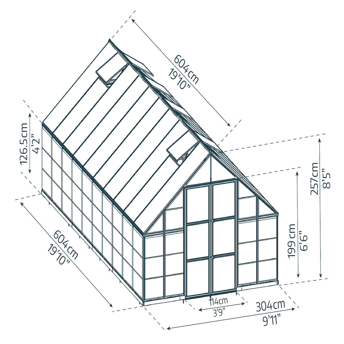 Palram - Canopia | Balance Greenhouse Kit With Clear 0.8mm Polycarbonate Glazing - HG6108G