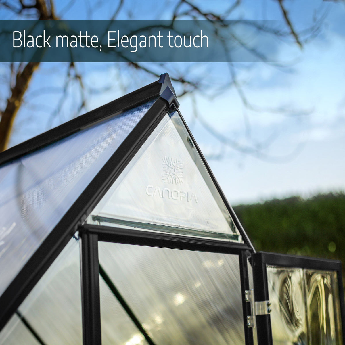 Palram - Canopia | Hybrid 6x8 ft - Black Frame With Polycarbonate Hybrid Panels - HG5508K