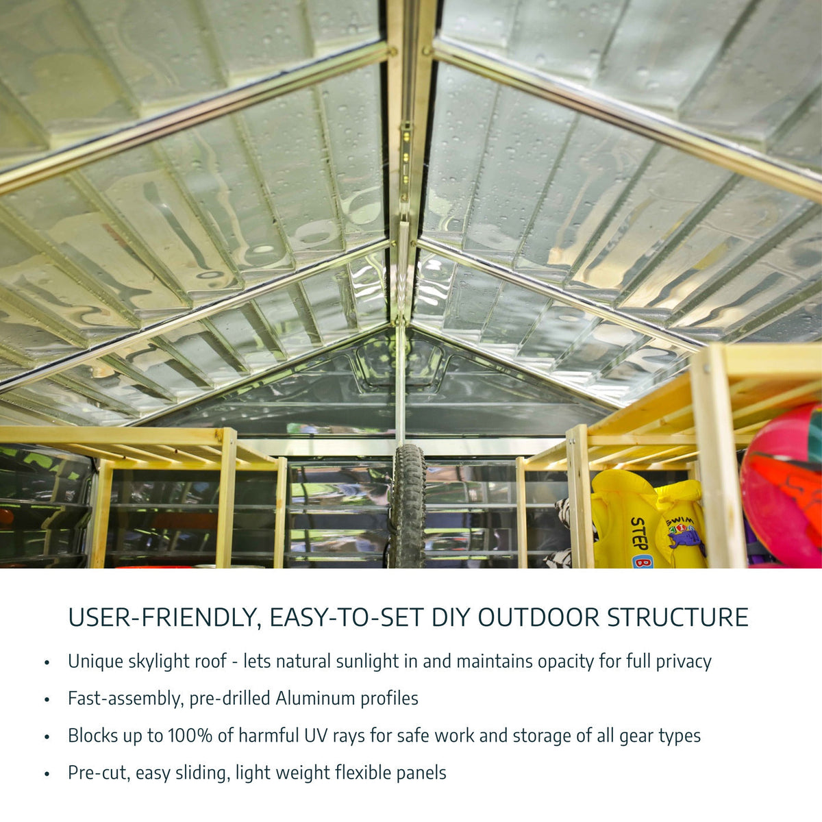 Palram - Canopia | SkyLight Polycarbonate Storage Shed - 6' Wide - HG9603T