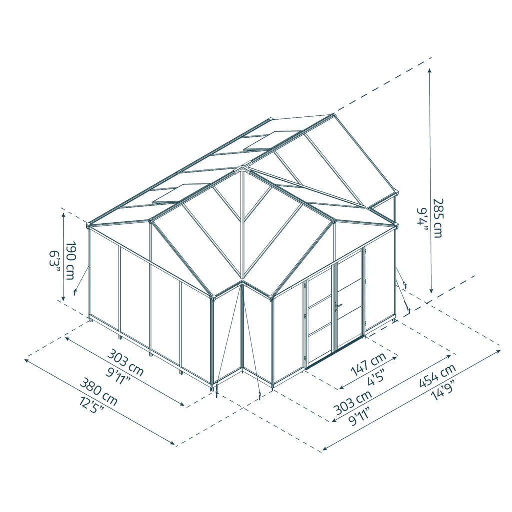 Palram - Canopia | 12x15 Ft Triomphe Chalet Greenhouse - HG5500
