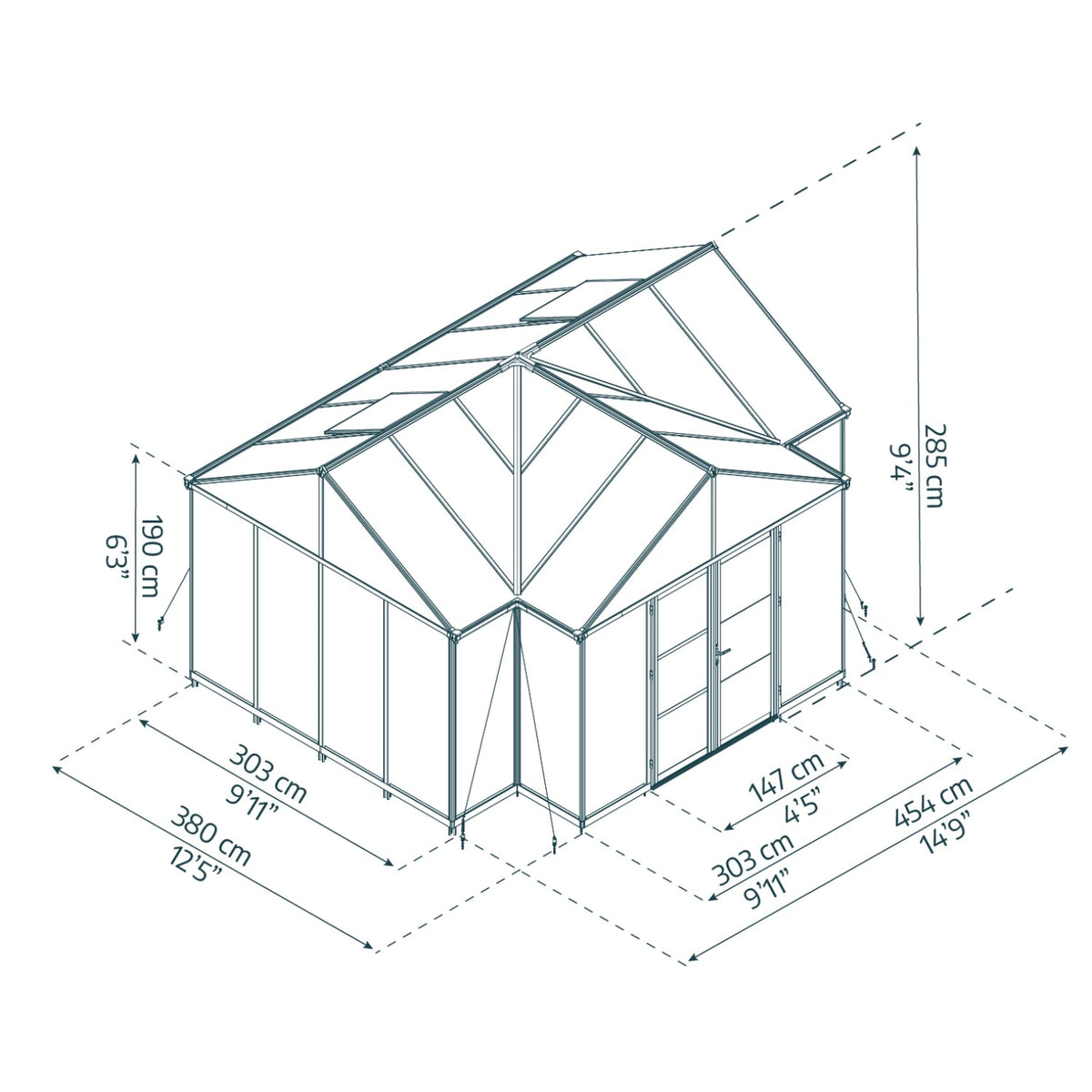 Palram - Canopia | 12x15 Ft Triomphe Chalet Greenhouse - HG5500