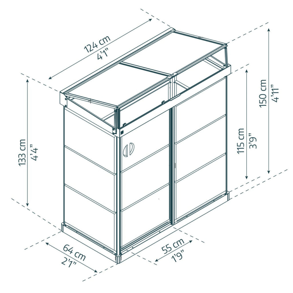 Palram - Canopia | Ivy 4x2 ft. Mini Greenhouse Kit - Black Frame with Clear Polycarbonate Glazing - HG4900