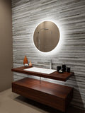 Paris Mirror 32" x 32" Round Reflection Edge Lit Round Mirror With Touch/ON/OFF Dim Sensor Switch 6000K - REFLR32326000