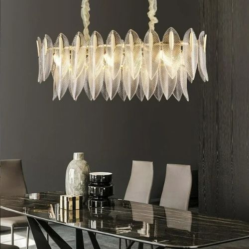 Luxury Feather Crystal Chandelier Lamp
