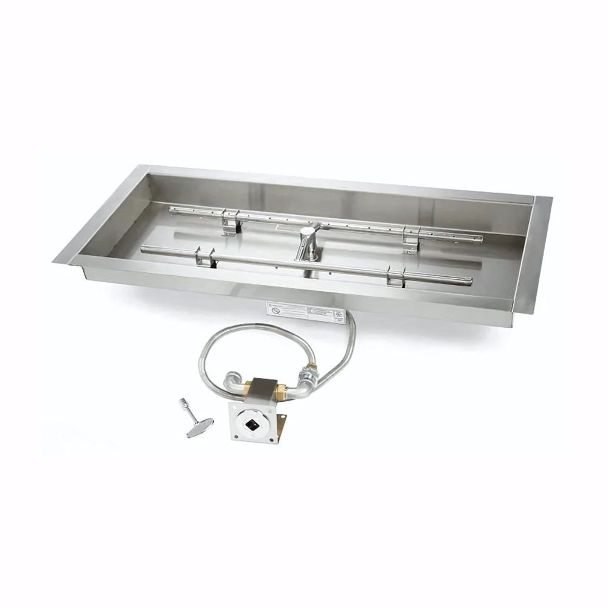 30″ Rectangle Match Lit Fire Pit Kit - MLFPK30x12-H-FLEX-NG