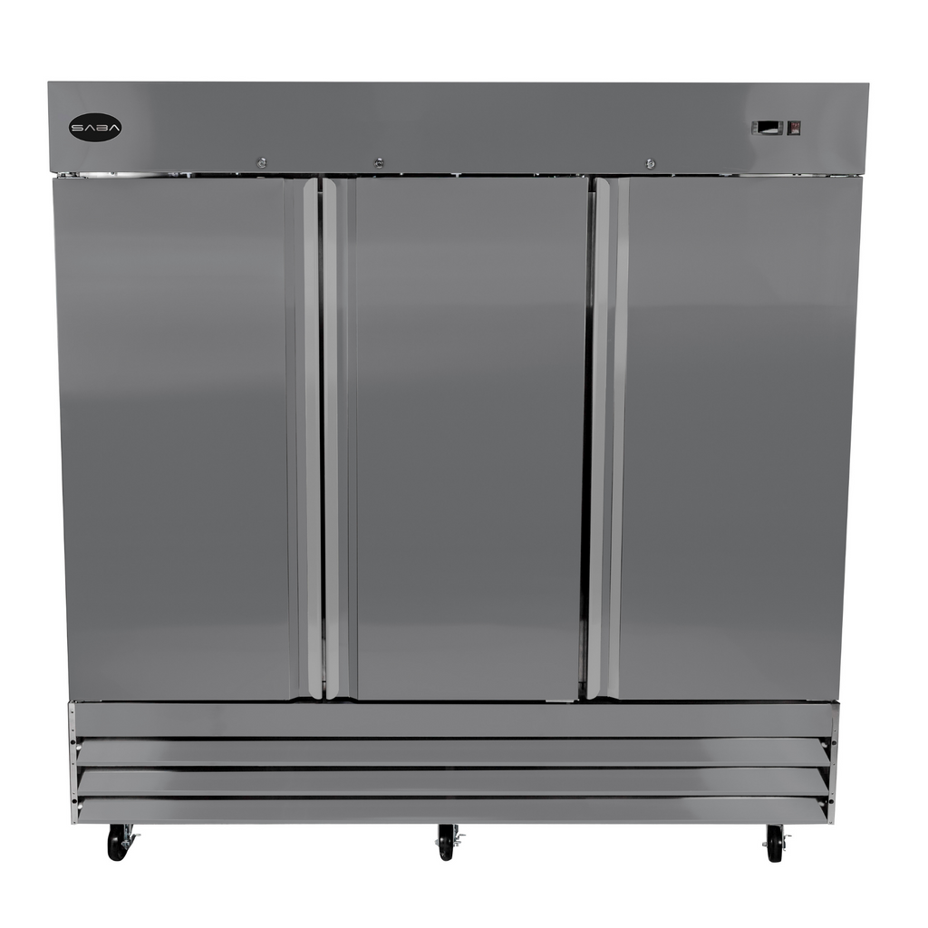 SABA   Three Door Commercial Reach-In Stainless Steel Cooler - S-72R