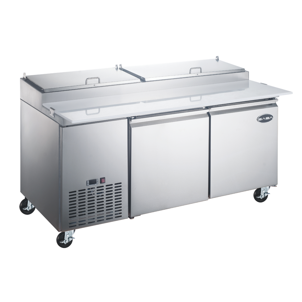 SABA SPP-70-9 - 70" Two Door Commercial Pizza Prep Table with 9 Pans