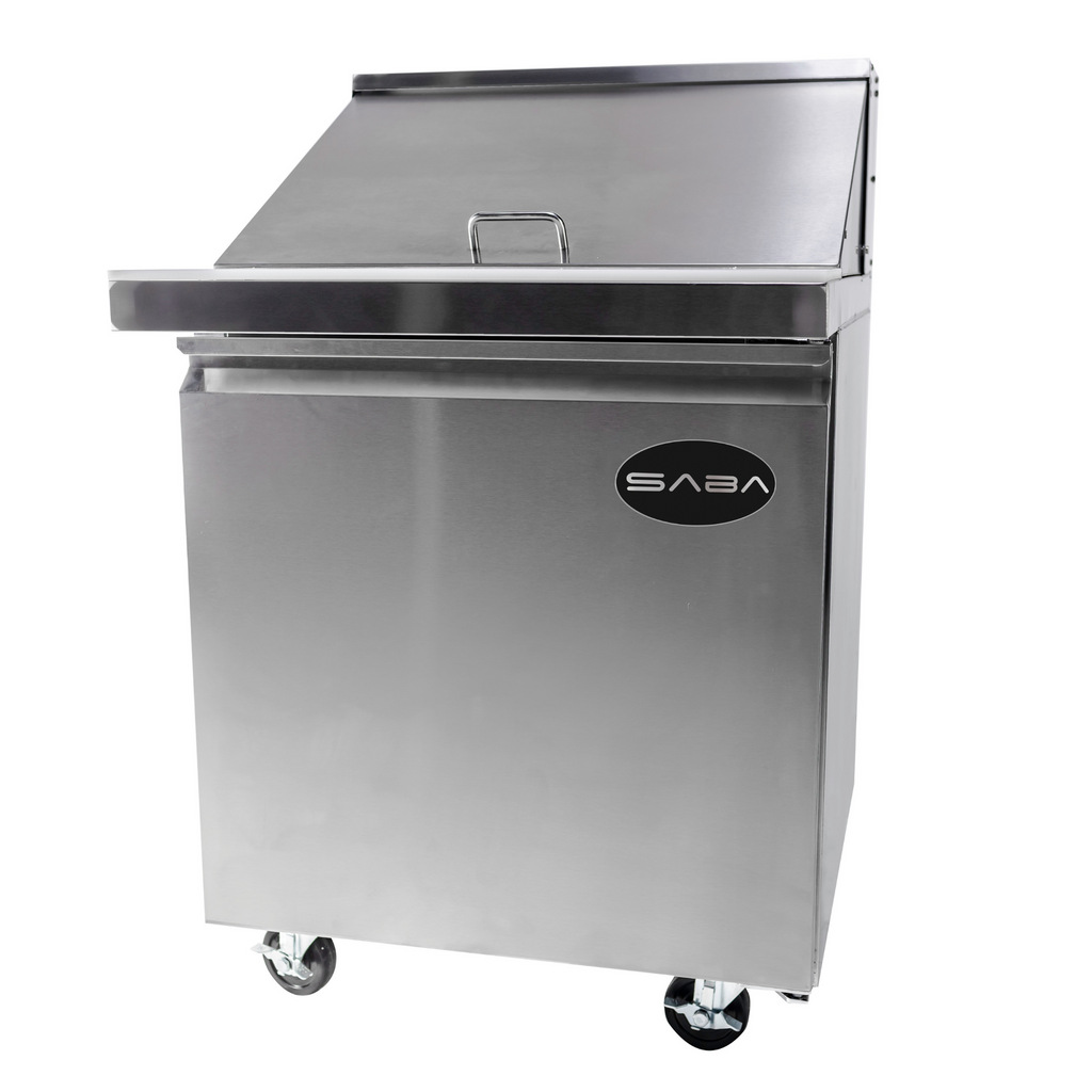 SABA SPS-27-12M - 27" One Door Commercial Mega-Top Sandwich Prep Table with 12 Pans