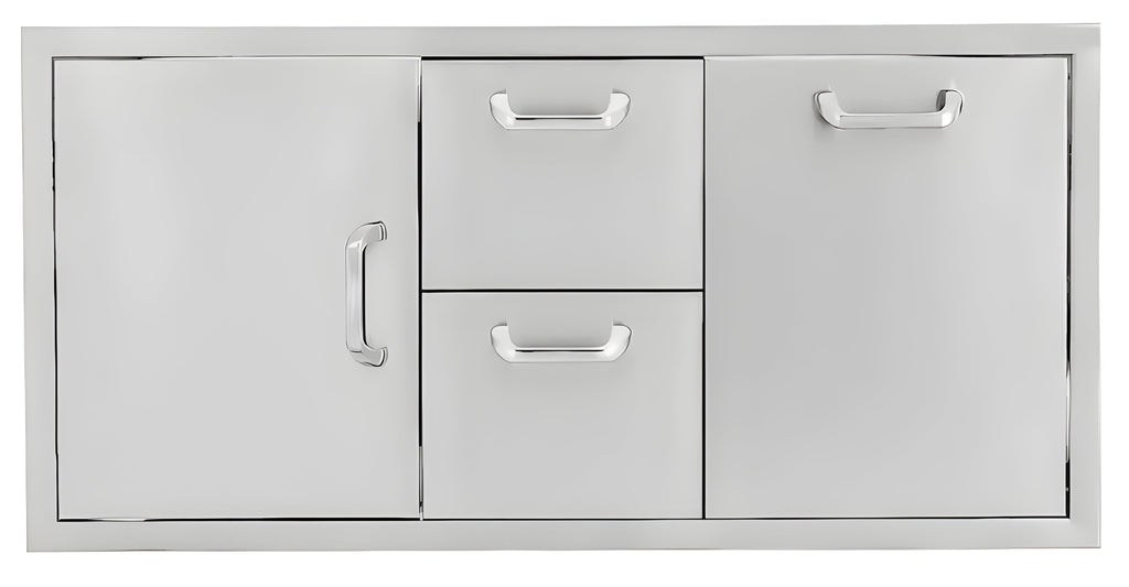 PCM  260 Series 32" Double Drawer & Trash/Propane Tank Roll-Out Combo -  BBQ-260-DDC/TR-R