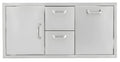 PCM  260 Series 32" Double Drawer & Trash/Propane Tank Roll-Out Combo -  BBQ-260-DDC/TR-R